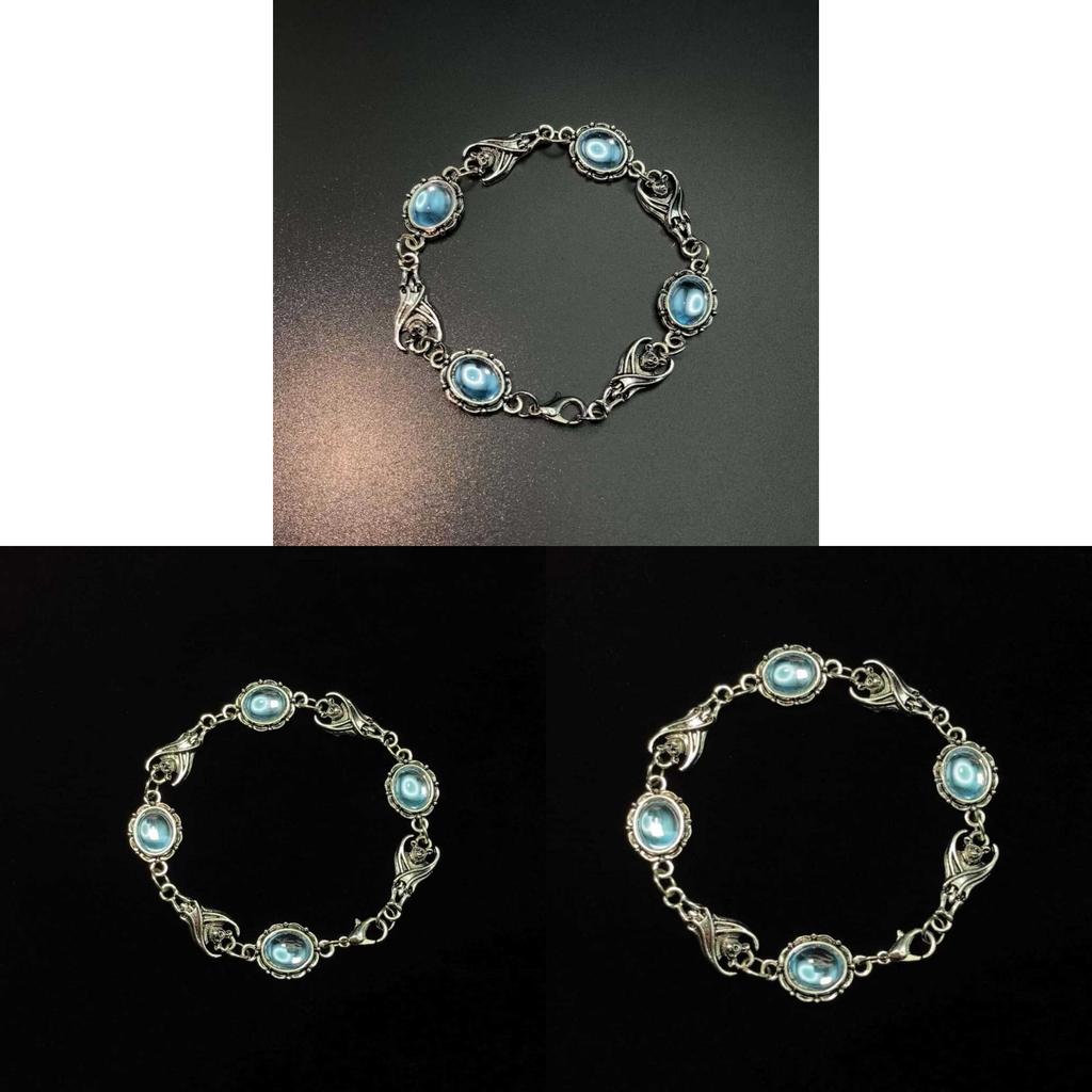 Bat Jewelry Bracelet Alloy Silver And Blue Glass Beads For Women And Men Gift