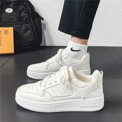 Lente Herenschoenen Nieuwe Ademende Witte Sneakers Koreaanse Versie Trendy Veelzijdige Sneakers met Dikke Zool Schoenen Casual Skateschoenen
