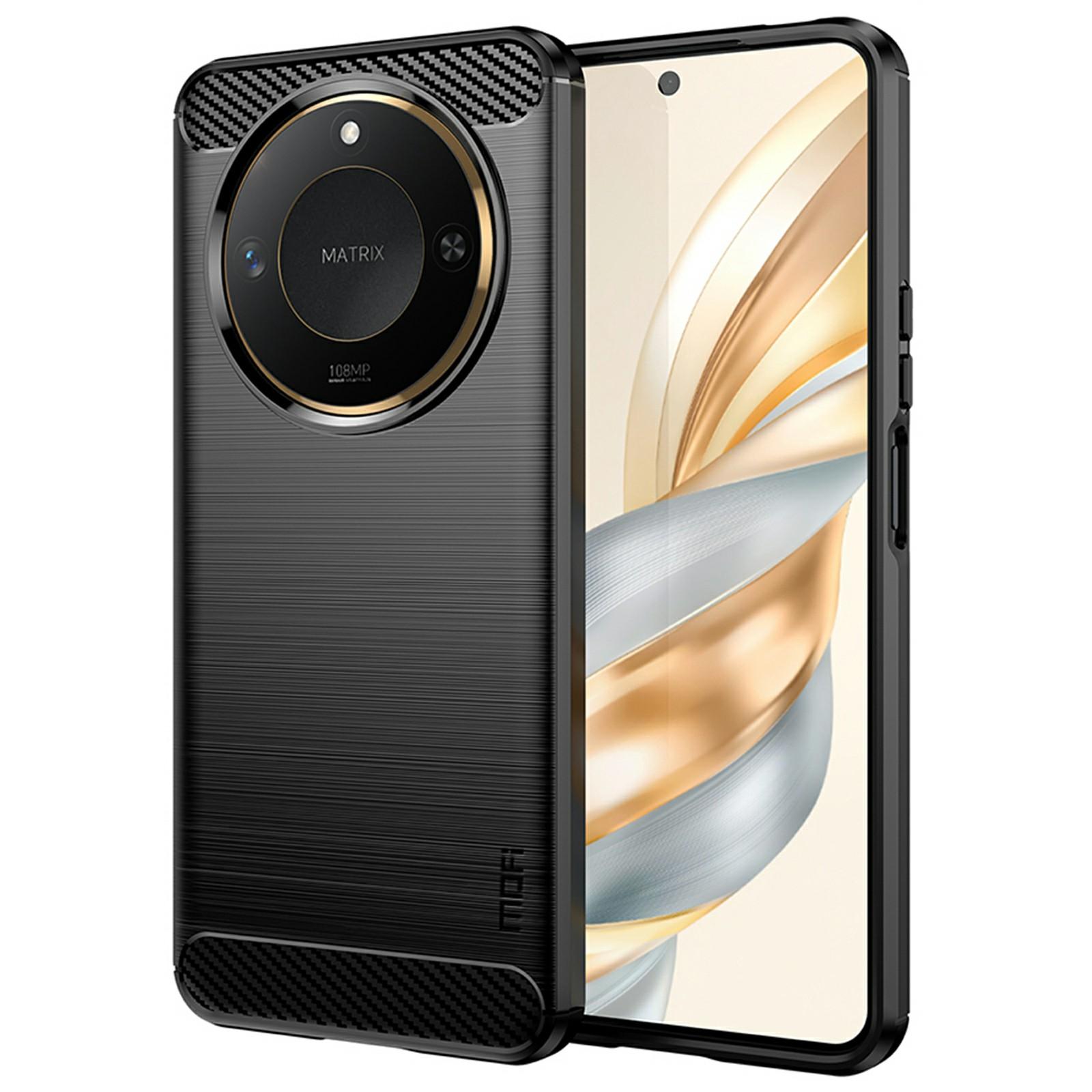 

MOFI JK TPU Series-1 For Honor X60 5G Case Carbon Fiber Texture TPU Soft Phone Cover Black