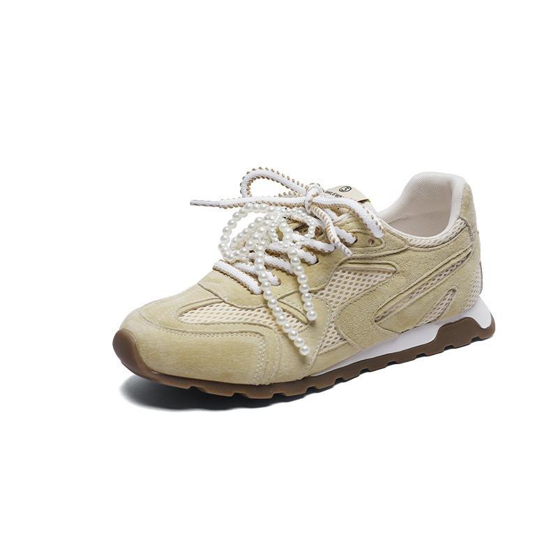 Mesh breathable women's summer thin leather comfortable thick bottom heightening leisure sports