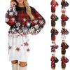 Abiti casual in peluche a maniche lunghe con scollo rotondo da donna