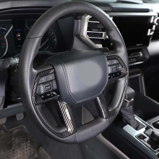 ABS Carbon Fiber Steering Wheel Cover Trim Accessories For Toyot Tundra -23