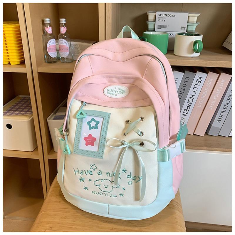 

Новый школьный рюкзак имеет высокую ценность, свежий и милый, рюкзак с контрастной цветной вставкой, легкий для путешествий и большой вместимости.