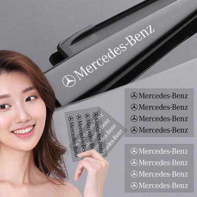 4Pcs Car Door Handle 3D Sticker Tire Rear View Mirror Decals For Mercedes Benz AMG W212 W205 W246 W177 W176 W213 GLC GLE GLS ML Welcome Laser Lamp