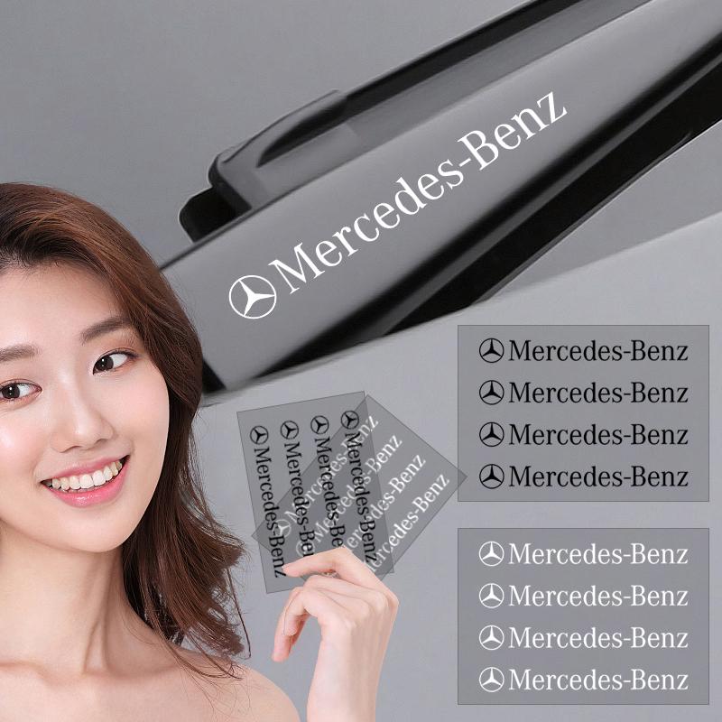 4Pcs Car Door Handle 3D Sticker Tire Rear View Mirror Decals For Mercedes Benz AMG W212 W205 W246 W177 W176 W213 GLC GLE GLS ML Welcome Laser Lamp