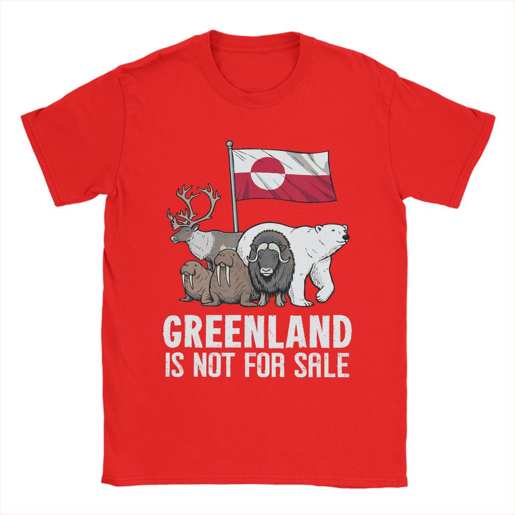 Mens TShirt Greenland Not for Sale Greenland Flag Animals Greenlanders 100 Cotton Tee Shirt Short Sleeve T Shirts Clothing