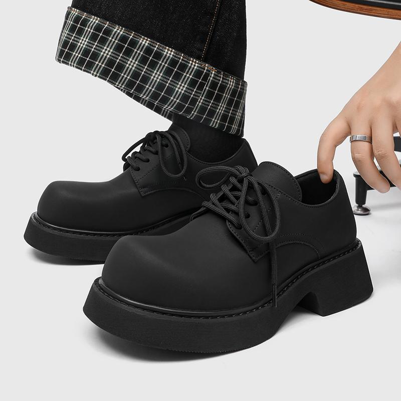 Fashion Fashion Men's Thick Soled Shoes Retro Casual Style Office and Leisure Party High Quality Daily Shoes Derby Dress 38-46 Lace-up