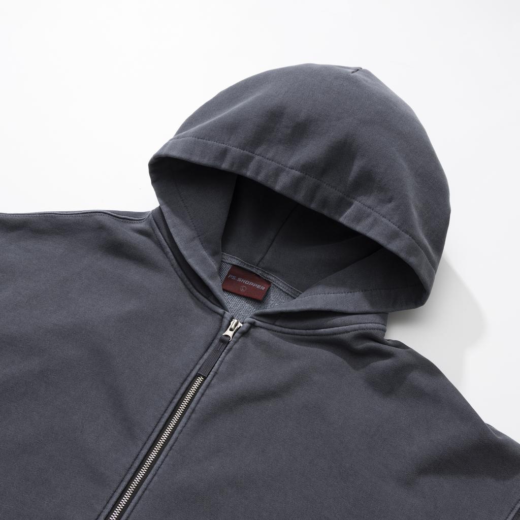 Psshopper Pigment Small Logo Zip-Up Hoodie [Navy]