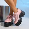 Gothic Chunky Platform Loafers Shoes Women Spring Autumn New Silver Metal Chain Sneakers Punk Thick Bottom Pumps Shoes Female