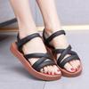 Women's Summer New Thick Sloe Hollow Out Beach Sandals Flat Sole Non Slip Open Toe Waterproof Comfortable Light Velcro Sandals