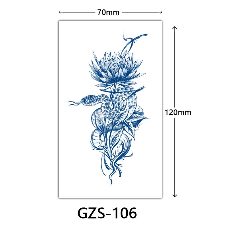 Flower Herbal Semi-Permanent Tattoo Sticker, Small Picture Juice Tattoo Sticker, Sweat-Proof Tattoo