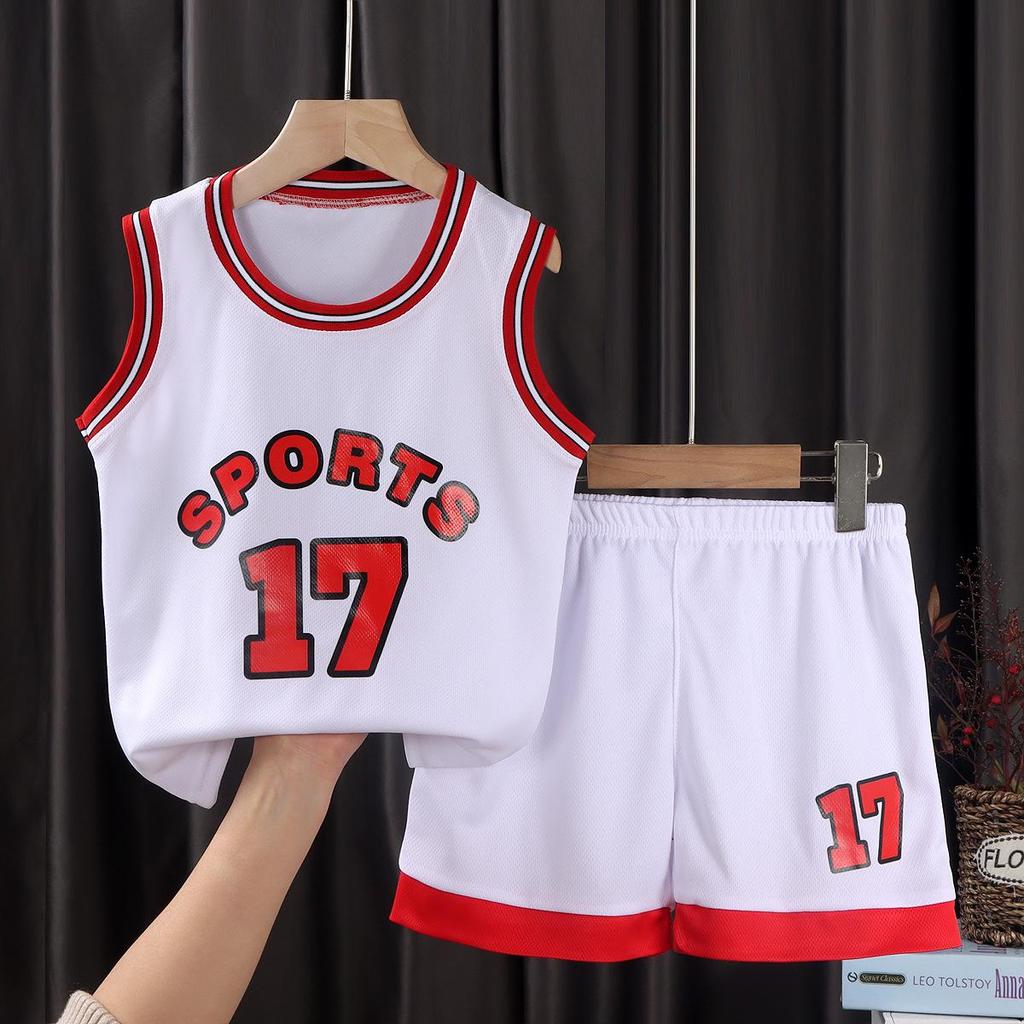 Kinder Basketball-Uniform Set - Sportbekleidung für draußen, Kurzarm-Trikot für mittlere & große Größen