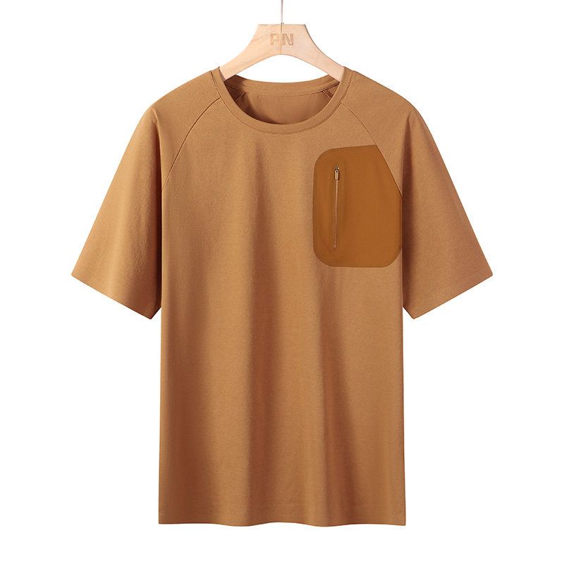 Outdoor Technology! Lightweight Summer Men's Breathable, Skin-Friendly, Cool-Feeling, Quick-Drying Short-Sleeve T-Shirt with Chest Pocket Design