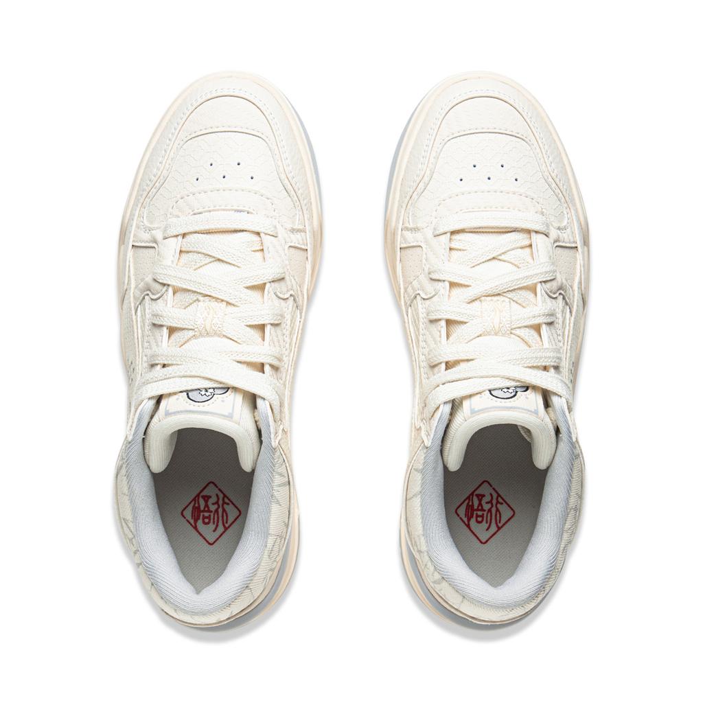 Li Ning Moon White 2MID Skateboard Shoes Women's Mid top Ecru AGCV332-1