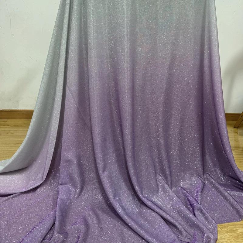 Verlauf Glitzer Stoff Verbund Elastisch für Hochzeitszeremonie Performance Kleid Designer DIY Näh Material Stoff