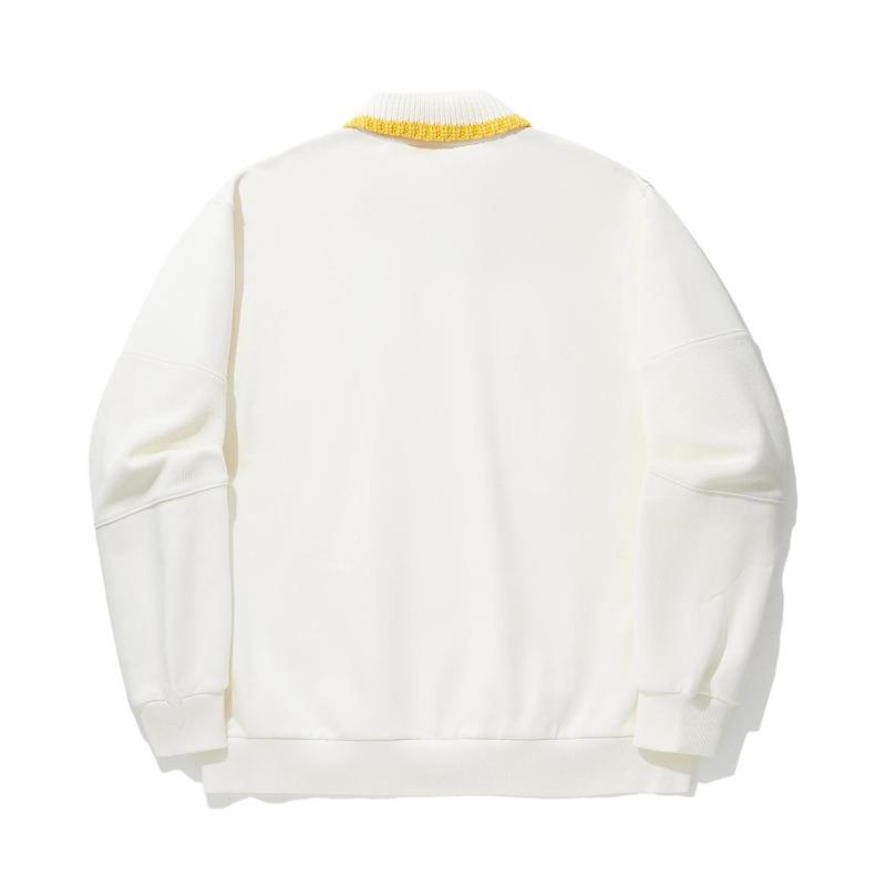 Li Ning Daily Prosperity Series Sports Fashion Dragon Year Totem Long Sleeve Sweatshirt Men Sweatshirt Off-White AWDU335-4