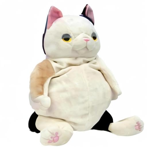 Shinada Global Mochi Series Mochi Neko Mike (Large) 22 x 22 x 30cm Plush Cat Animal MONE-0350M