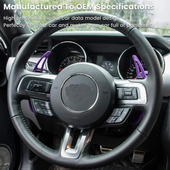 Purple Steering Wheel Shift Paddle Shifter Trim Cover For Ford Mustang 2015+