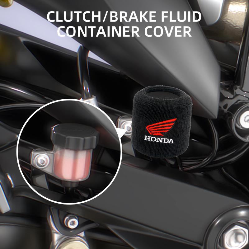 3D Logo Motorcycle Front Fluid Brake Reservoir Sock With Keychain Key ring For Honda CRF CB CR XR CRM CBR 125 250 300 350 aho256