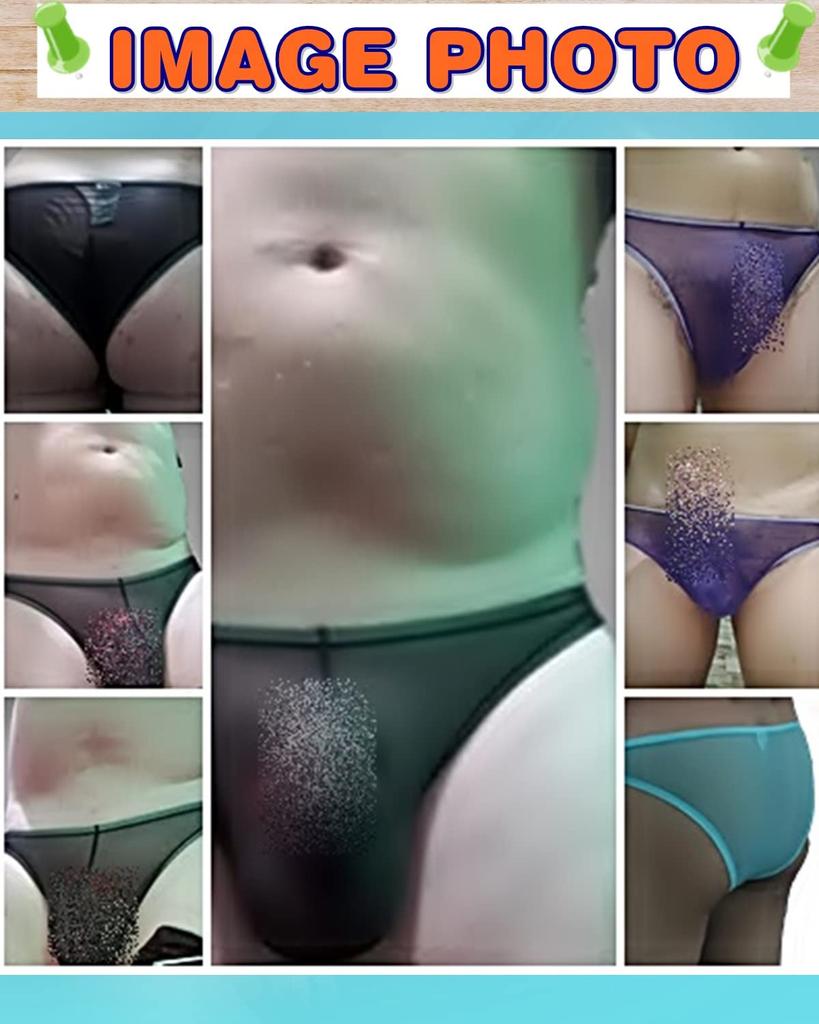 La Bikini Underwear Set of 3 Sexy Ultra Thin Mesh Transparent Briefs Half Back Pants Briefs Red Thin Pattern Glass Underwear Briefs Briefs Set Red