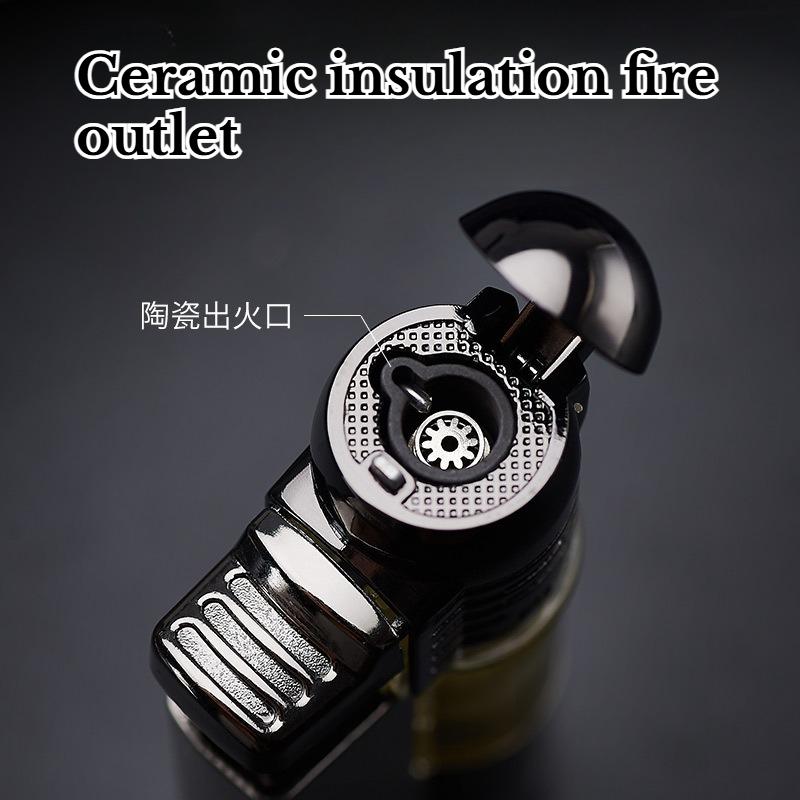 Inflatable Windproof Lighter Straight Flame Cigarette Lighter Metal Cigarette Accessories Men's Gift