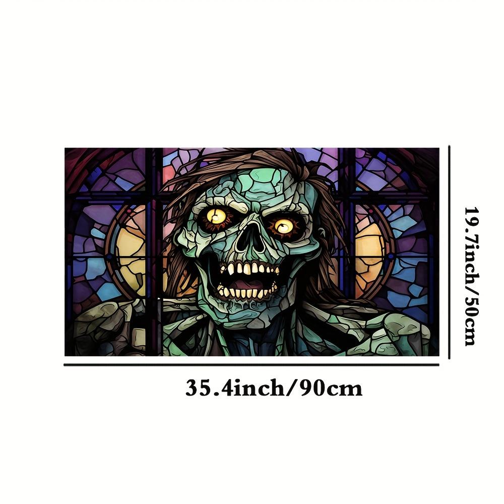 

Skull Glass Window Electrostatic Stickers Window Privacy Film Waterproof Decals Home Kitchen Bedroom Privacy Glass Film