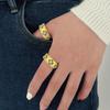 Fashion Handmade Brushed Court Style Two-Color Gold Plating Process Ring Electroplating French Ring