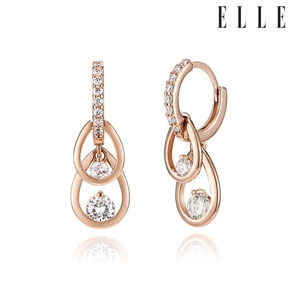 14K Water Drop One-Touch Earrings (Gold Pin) ELGPEE408
