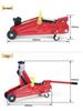2 Ton Horizontal Hydraulic Car Jack for Tire Changes & Repairs