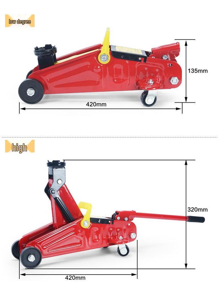 2 Ton Horizontal Hydraulic Car Jack for Tire Changes & Repairs