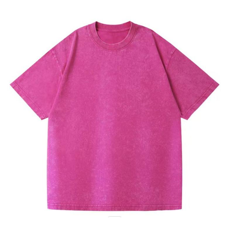Heavy gram washed old pure cotton short sleeves American retro style men and women with the same summer trendy brand
