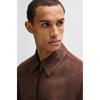 BOSS Regular Fit Soft Suede Jacket Zip Front Dark Brown 50528014204 