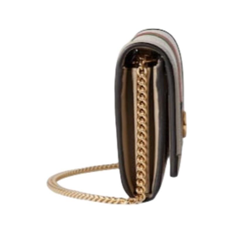 Gucci Ophidia Light Gold Accessories Supreme Canvas Shoulder Crossbody Wallet Women's Beige and White