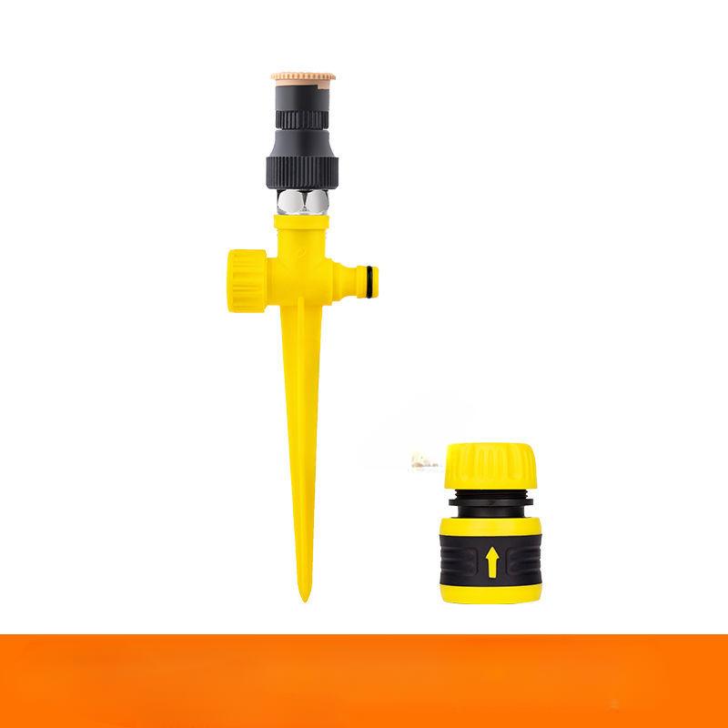 

ABS спринклер для сада и газона, регулируемая насадка для подачи воды в сад, вращение на 360 градусов, автоматический спринклер для сада, ирригационный спринклер для газона, Irig Shower&4 tap жёлтый