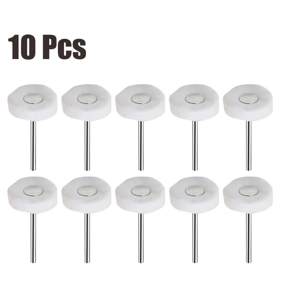 Cloth Polishing Buffing Pad Cotton Wheel+metal Handle Rotary Tool