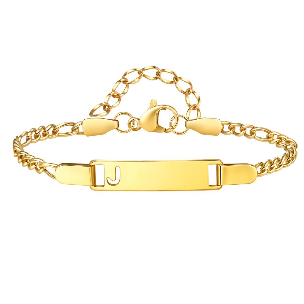 Free Engraving Name Hollow Initial A-Z Letter Bracelet for Women, Stainless Steel Bracelet, Personalized Fashion Jewelry Gift