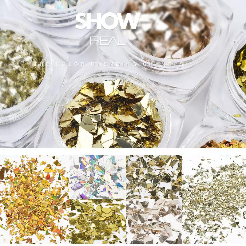 Opal Cloud Iridescent Nail Flakes: 6-Color Set