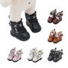 Niannyyhouse 20cm Plush Biker Boots, 5.5cm Long, Cotton Doll Leather Shoes (White)