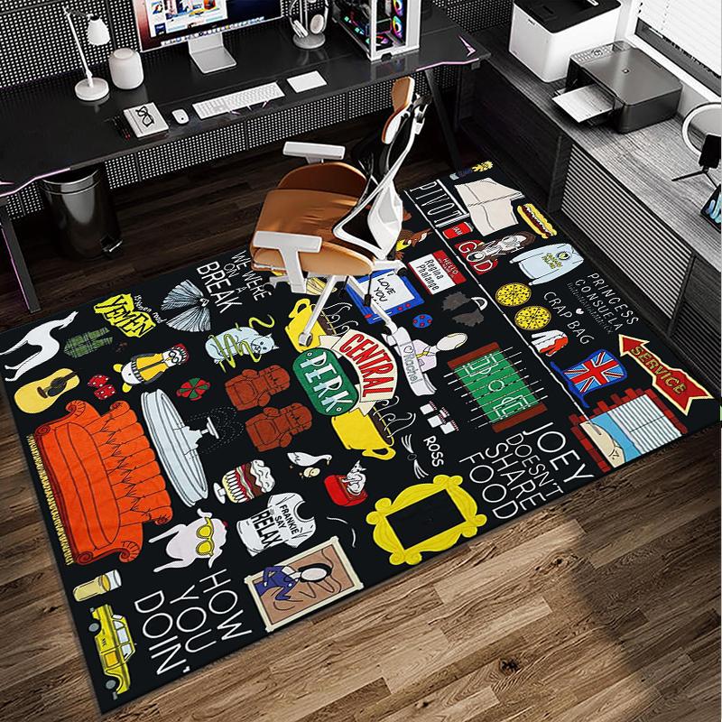 Friends Show Quotes Office Rug Chair Mat, Game Carpet, Suitable for Front Door, Bedroom, Living Room, Desk, Holiday Gift