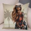 Fronha para Quarto Sala Tatuagem Gótica Escura Sey Linda Garota Almofada Decorativa Sofá Carro,