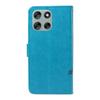 For Motorola Moto G56 5G PU Leather Cases Flower Pattern Wallet Stand Phone Cover with Strap