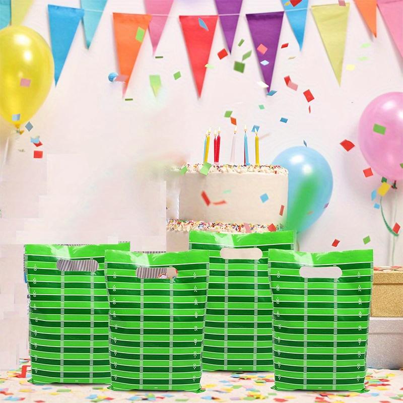 50 Pcs Football Party Candy Goodie Bags Football Field Plastic Gift Party Favors Football Snack Treat Bags for Game Day Sports Events Birthday Party