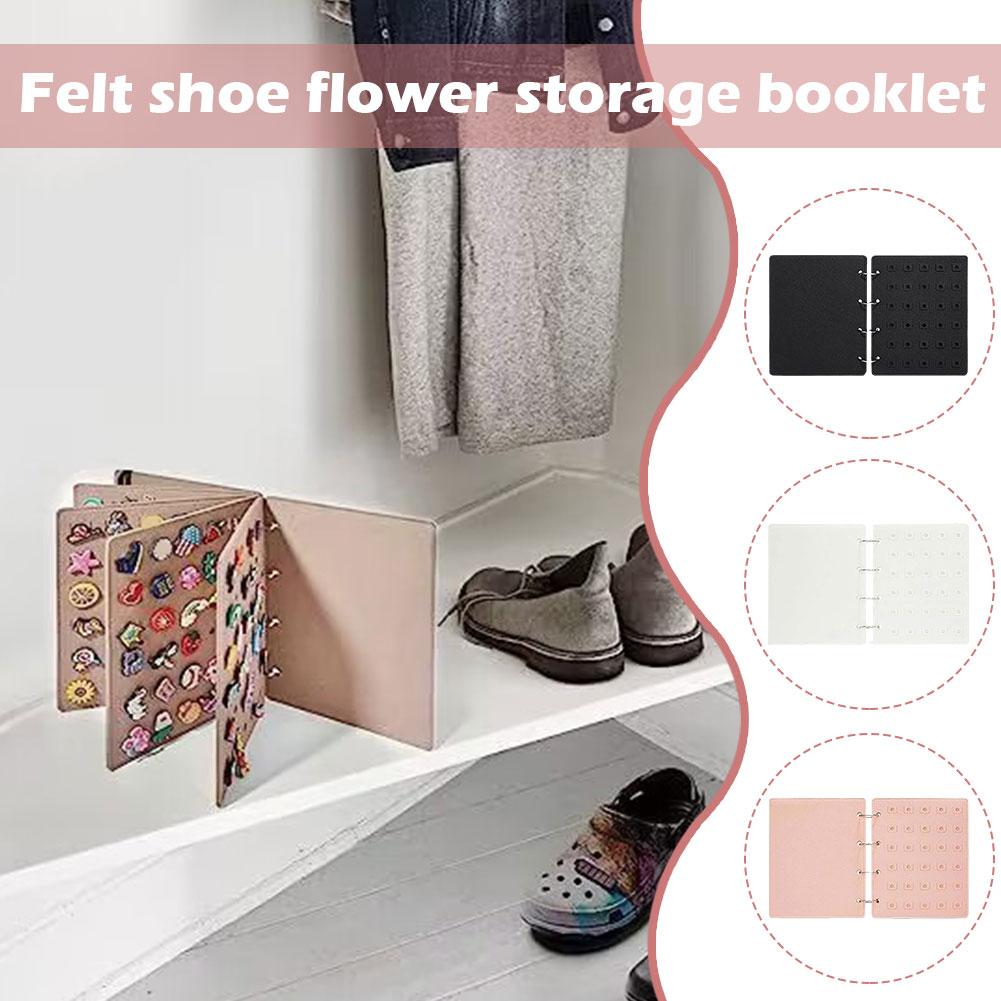 

Портативный органайзер для обуви Croc Charm Booklet Creative Bag Shoes Book Collection 120Pcs Flower Stan Z5J4