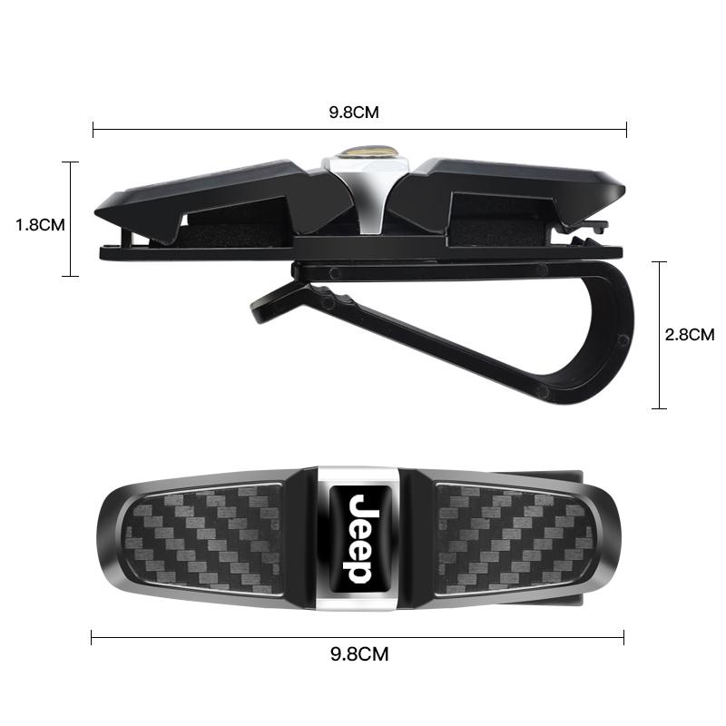 Car Dual Head Eyeglass Clip 360 ° Rotation Storage Bracket For Jeep Gladiator Compass Renegade Grand Cherokee Wrangler JK Patrio AJY1