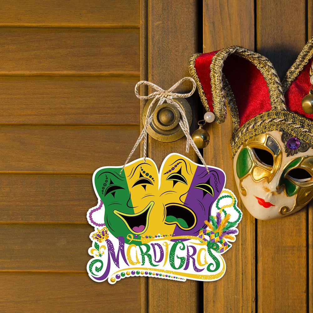 1pc Mardi Gras Outdoor Decor, Carnival Decoration, Brazilian Floral Paper Door Hanging, Carnival Decoration Hanging