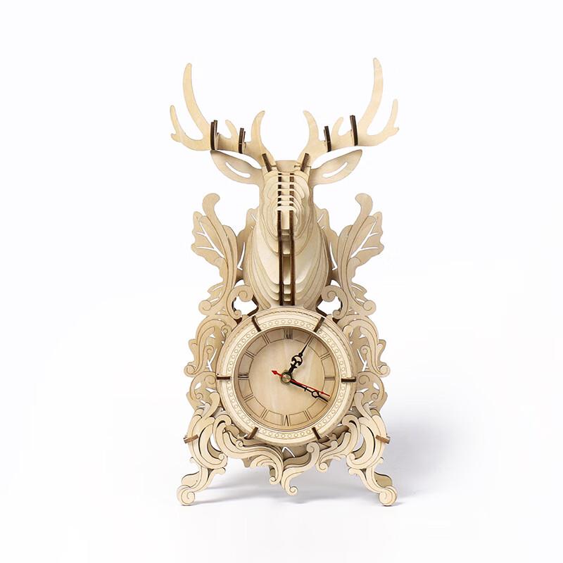Orologio da Scrivania Puzzle Cervo in Legno 3D