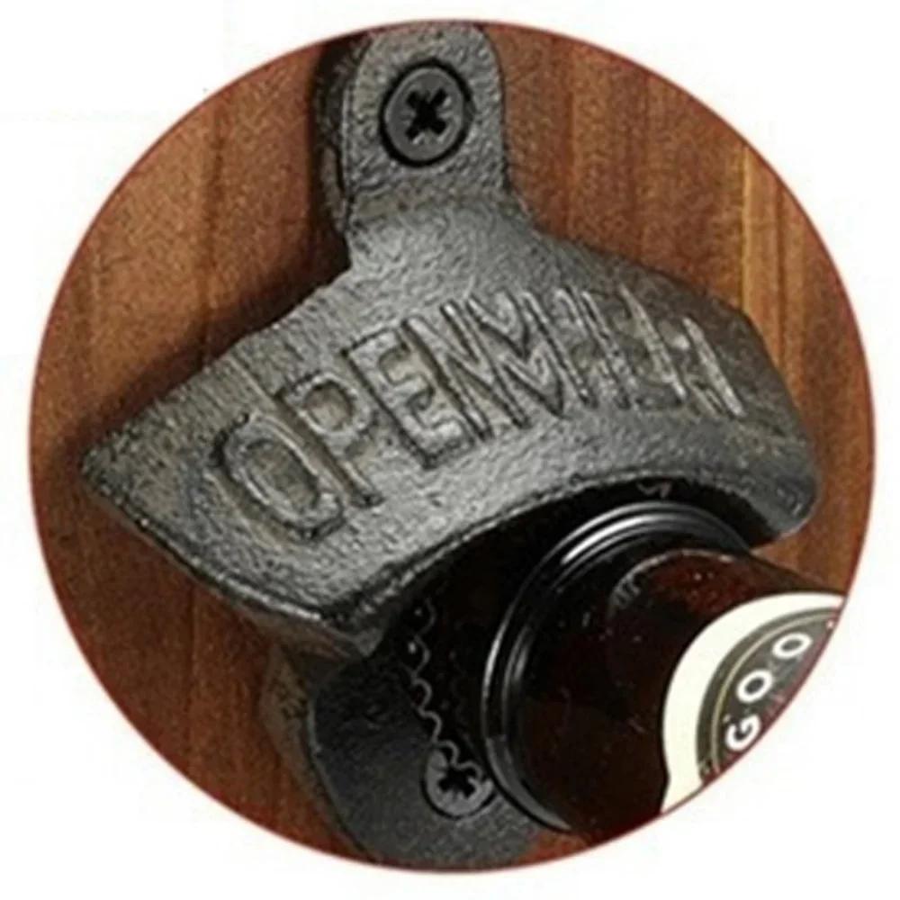 Retro Wall Mounted Beer Bottle Opener Decorative Tool for Kitchen Cafe Bar Outdoor BBQ Gift