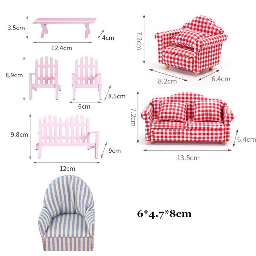 Fashion Girls Gifts Dolls Miniature Soft Sofa Pretend Play Toy Dollhouse Mini Furniture Toys