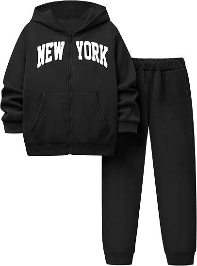 XHOA M3N Pullover Jogginghosen Set Außenhandel Neues Kinder Freizeit Sport Set crtz Reißverschluss Cardigan Set