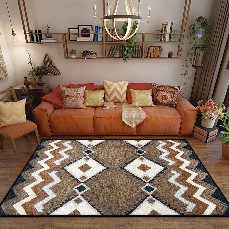 Böhmisch Große Größe Rutschfest Dekoration Zuhause Wohnzimmer Teppich Weich Faltbar Raumdeko Schlafzimmer Teppich Einfache Reinigung Sofa Tischmatte